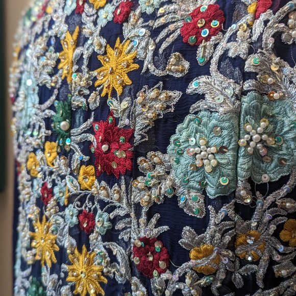 Pakistani/Indian Bridal wear/Engagement dress, Size Small to Medium, Navy Blue - Picture 3 of 9